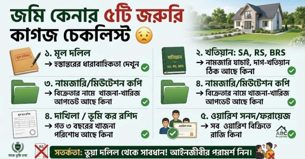 জমি কেনার আগে কি কি দেখতে হবে?